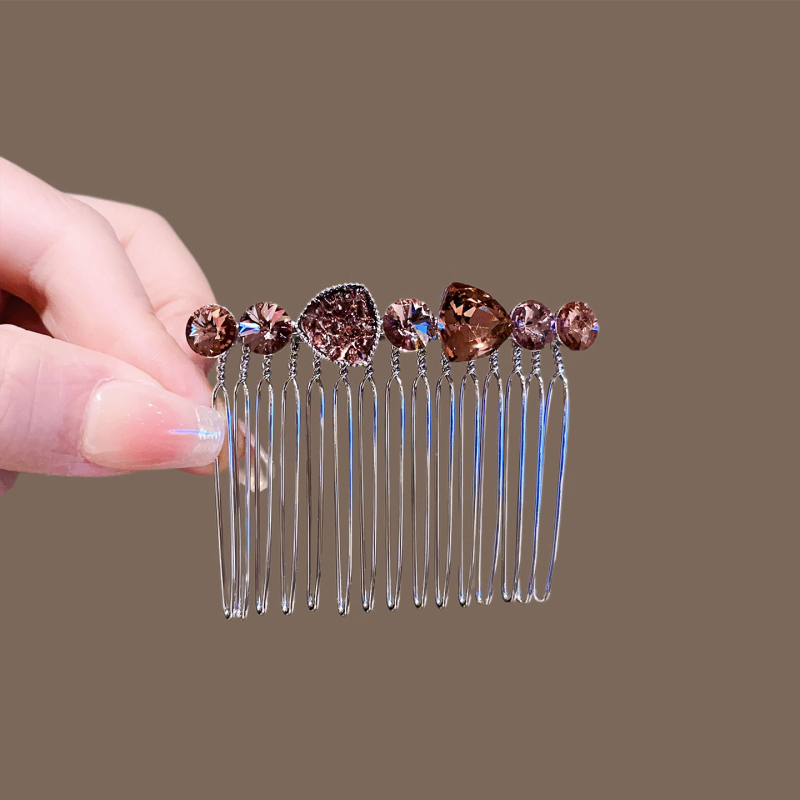 Moterų krištolo apverčiamas plaukų segtukas, lydinys, lengvas prabangos stilus, elektroplakavimas, atskirai supakuota
