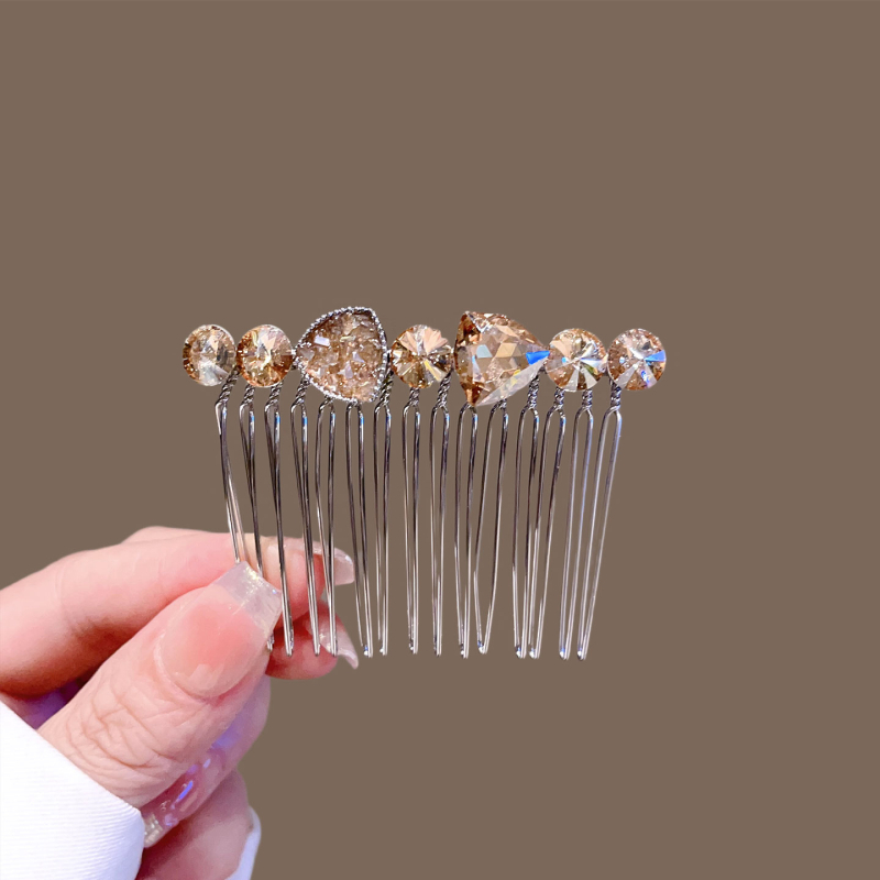 Moterų krištolo apverčiamas plaukų segtukas, lydinys, lengvas prabangos stilus, elektroplakavimas, atskirai supakuota