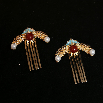 Accesoriu pentru păr în formă de arc, din aliaj, finisaj electroplacat, stil retro chinez inspirat din dinastiile Tang-Song-Ming, primăvara 2025