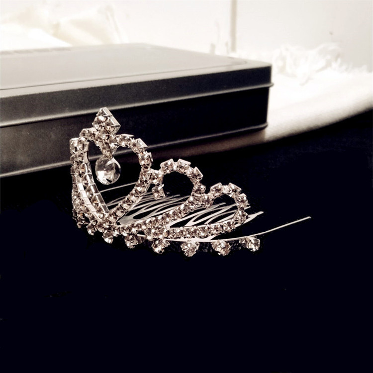 Vjenčana kruna za kosu sa srcolikim oblikom i Rhinestone kristalima, elektroplating, porijeklo Zhejiang