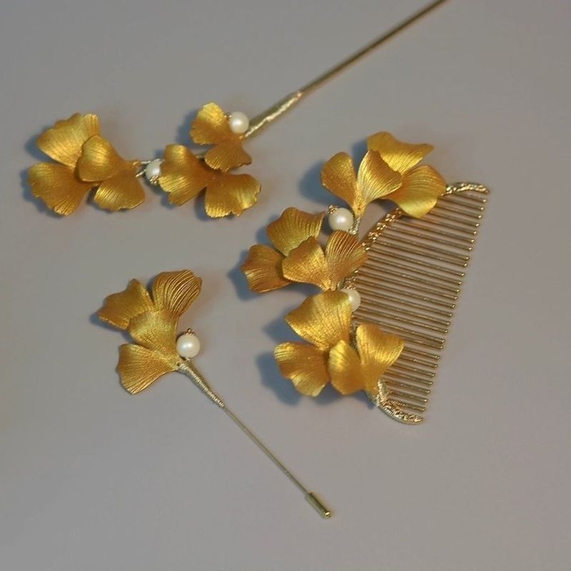 Agrafă de păr cu design de frunză de cais, aliaj, accesoriu pentru cap feminin, primăvara 2025