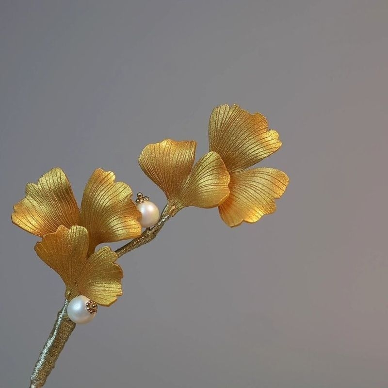 Agrafă de păr cu design de frunză de cais, aliaj, accesoriu pentru cap feminin, primăvara 2025