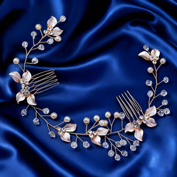 Jaunavedžių plaukų šukė, rankų darbas, retro stilius, gėlių formos, perlų akcentai