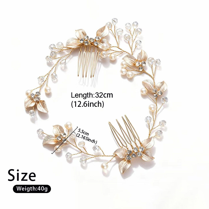 Jaunavedžių plaukų šukė, rankų darbas, retro stilius, gėlių formos, perlų akcentai