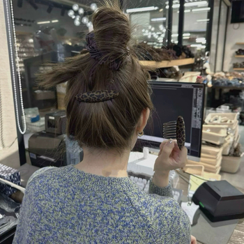 Klip za kosu od velura s leopard printom, za stražnji dio glave, oblik vala, ručno izrađena