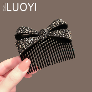 Dámsky hrebienok na vlasy so kamienkami vo forme mašle, ručne vyrobený doplnok na hlavu, jar 2025