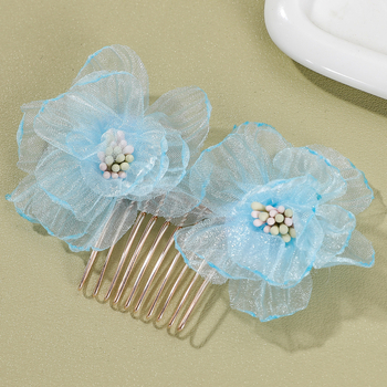 Floare din țesătură pentru accesorii de cap — tricotat manual, stil natural, pentru femei