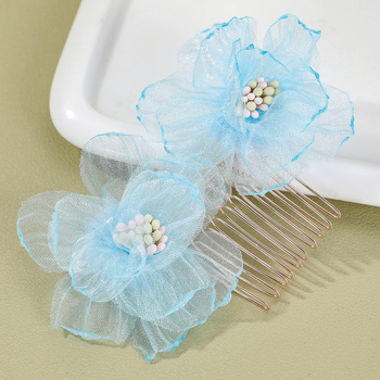 Floare din țesătură pentru accesorii de cap — tricotat manual, stil natural, pentru femei