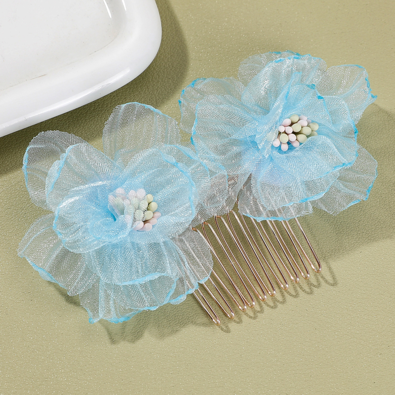 Floare din țesătură pentru accesorii de cap — tricotat manual, stil natural, pentru femei