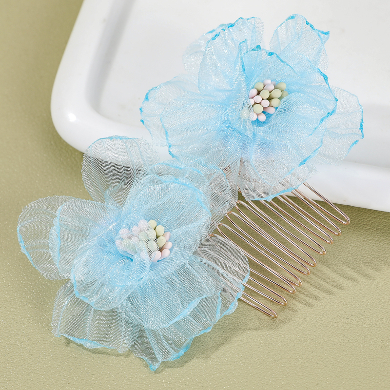 Floare din țesătură pentru accesorii de cap — tricotat manual, stil natural, pentru femei