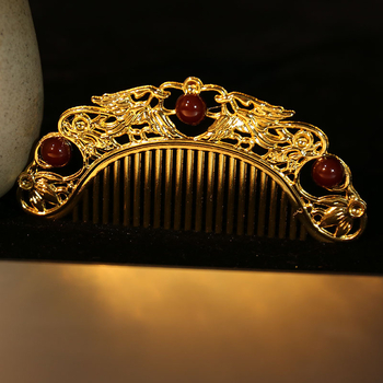 Plaukų šukos iš lydinio, rankų darbas, vintyvinis/senovinis/dvorių stilius, gėlių motyvas