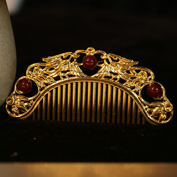 Plaukų šukos iš lydinio, rankų darbas, vintyvinis/senovinis/dvorių stilius, gėlių motyvas