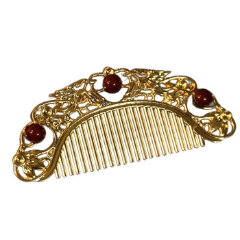 Plaukų šukos iš lydinio, rankų darbas, vintyvinis/senovinis/dvorių stilius, gėlių motyvas