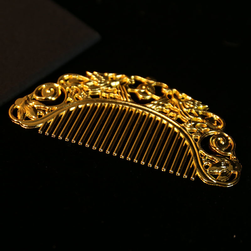 Plaukų šukos iš lydinio, rankų darbas, vintyvinis/senovinis/dvorių stilius, gėlių motyvas