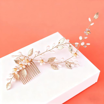 Accesoriu pentru păr din aliaj, în formă de floare, lucrat manual, Carlo Jewelry, pentru nuntă