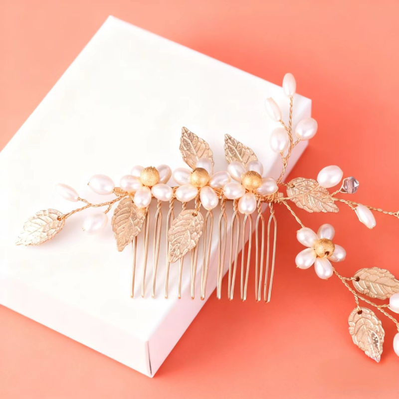 Accesoriu pentru păr din aliaj, în formă de floare, lucrat manual, Carlo Jewelry, pentru nuntă