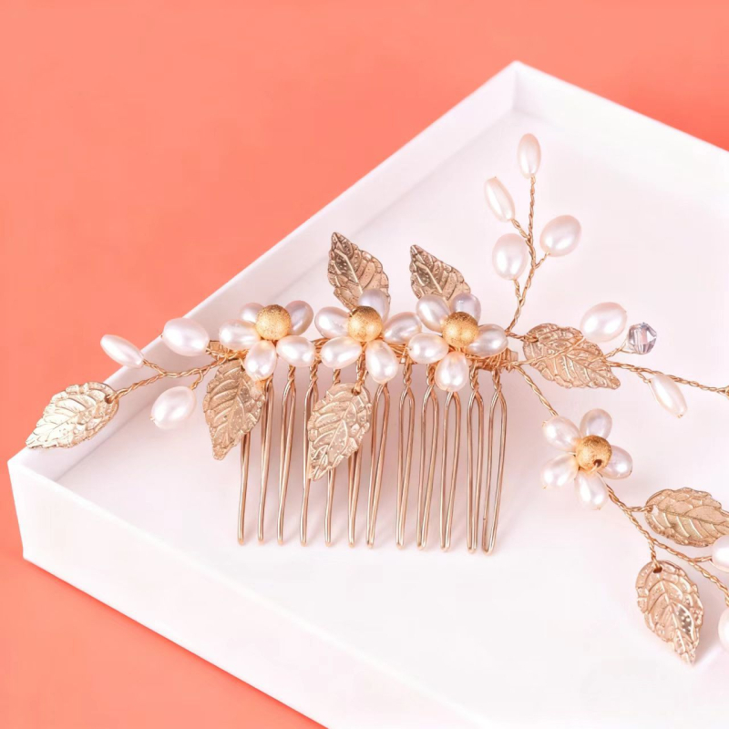 Accesoriu pentru păr din aliaj, în formă de floare, lucrat manual, Carlo Jewelry, pentru nuntă