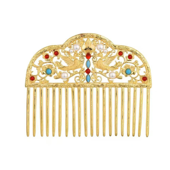 Vario plaukų šukų ir plaukų segtuko rinkinys – įkvėptas Tang dinastijos, retro pilies stilius su geometriniais motyvais