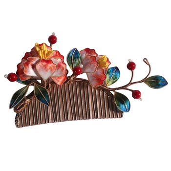 Plaukų segtukas su šilko velūru gėlėmis — rankų darbo, retro Kinijos stilius (Medžiaga: šilkas; Stilius: Retro; Dizainas: Gėlės; Apdorojimas: Rankų darbas; Kategorija: Plaukų aksesuaras)