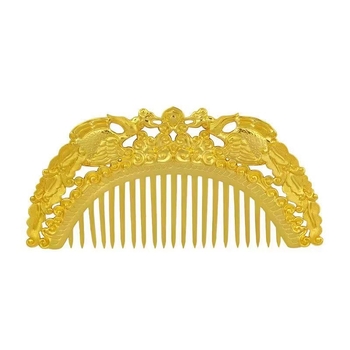 Rézből készült, aranyozott antik hajfésű Tang stílusban, geometriai mintával, etnikus uniszex fejfedő kiegészítő, 2024 tavasz