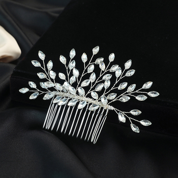 Esküvői kristály hajdísz, kézzel készített — geometriai dizájn, női stílus, anyag: kristály; forma: geometriás; technika: kézzel készített