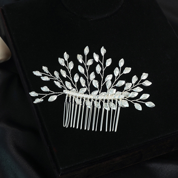 Esküvői kristály hajdísz, kézzel készített — geometriai dizájn, női stílus, anyag: kristály; forma: geometriás; technika: kézzel készített