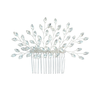 Esküvői kristály hajdísz, kézzel készített — geometriai dizájn, női stílus, anyag: kristály; forma: geometriás; technika: kézzel készített