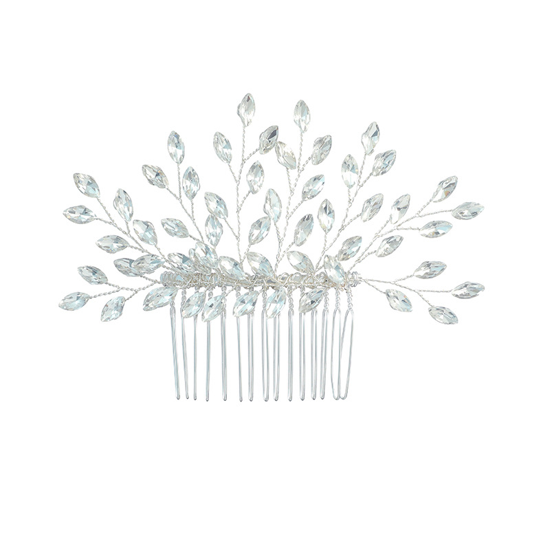 Esküvői kristály hajdísz, kézzel készített — geometriai dizájn, női stílus, anyag: kristály; forma: geometriás; technika: kézzel készített