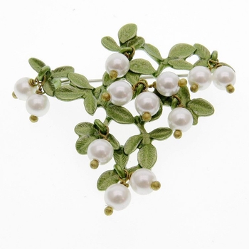 Брошка от сплав с флорален мотив, покрита с изпичано покритие и антиотразяваща функция