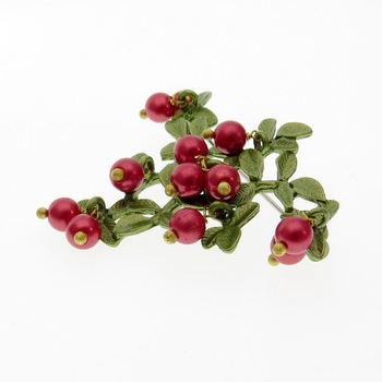 Брошка от сплав с флорален мотив, покрита с изпичано покритие и антиотразяваща функция