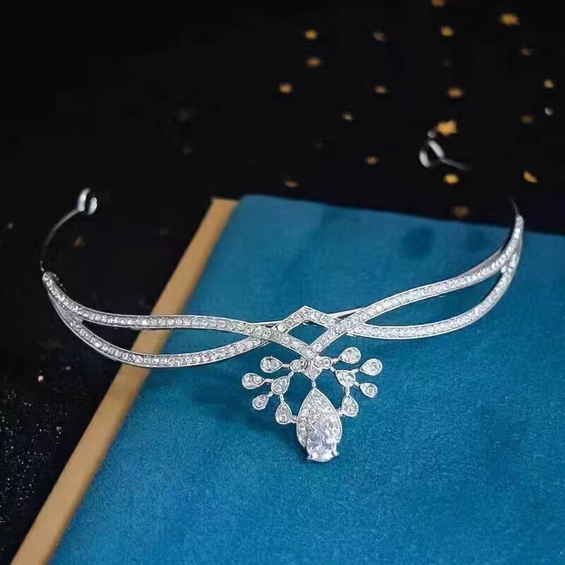 Vjenčana tiara za glavu sa kristalima — legura, elektroplatiranje, odvojeno pakiranje, pogodno za vjenčanje i rođendan