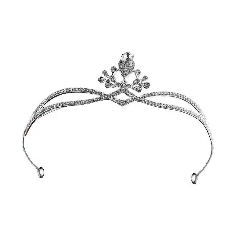 Vjenčana tiara za glavu sa kristalima — legura, elektroplatiranje, odvojeno pakiranje, pogodno za vjenčanje i rođendan