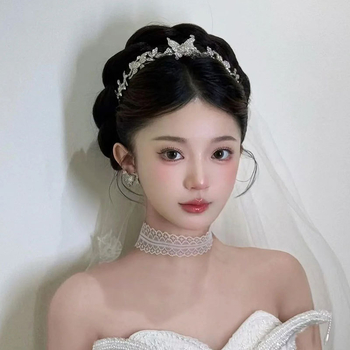 Dodatak za glavu, čipkasta kruna u prirodnom stilu, ručna izrada, pogodna za vjenčanje