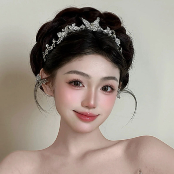 Dodatak za glavu, čipkasta kruna u prirodnom stilu, ručna izrada, pogodna za vjenčanje