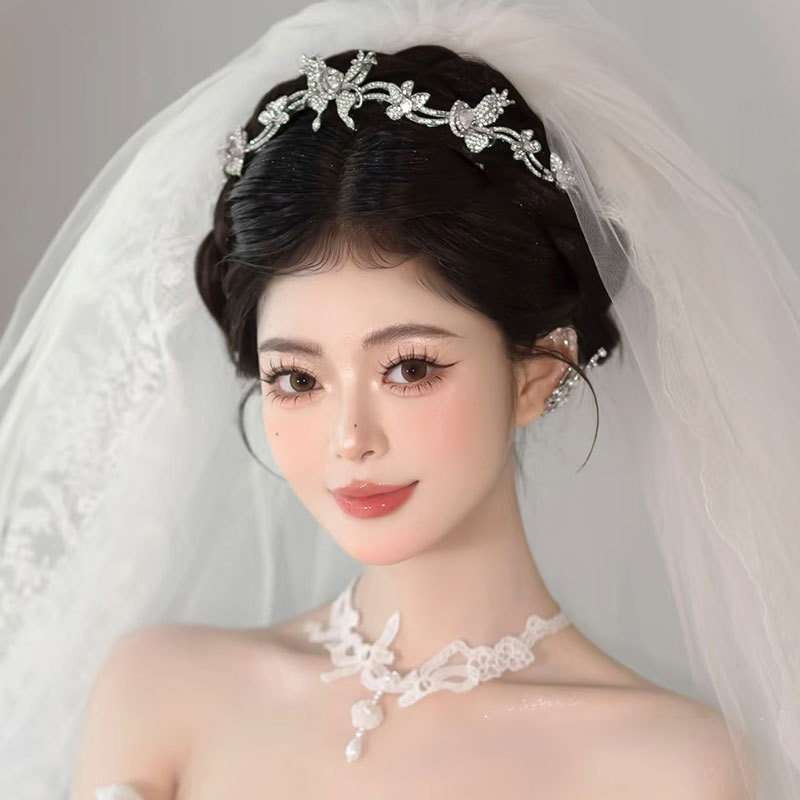 Dodatak za glavu, čipkasta kruna u prirodnom stilu, ručna izrada, pogodna za vjenčanje