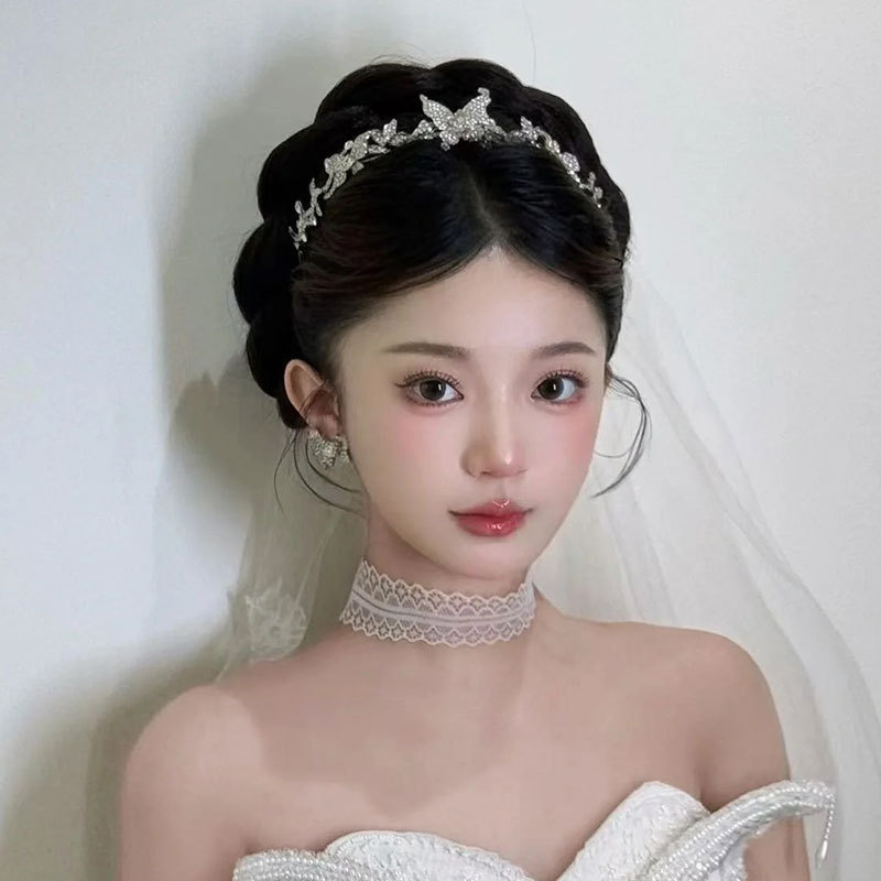 Dodatak za glavu, čipkasta kruna u prirodnom stilu, ručna izrada, pogodna za vjenčanje