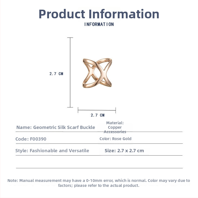 Bakrena kopča za šal s geometrijskim dizajnom, ženski stil, elektroplirano, prilagodljivo