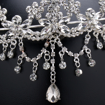 Pokrivalo za glavu od legure s kronom i resom, lanac; retro ženski stil, elektroplatirani završetak