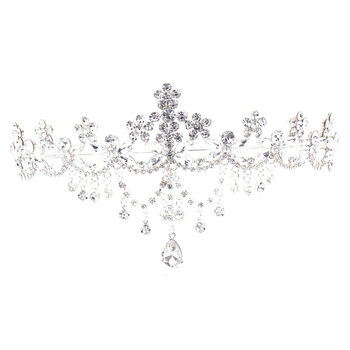 Pokrivalo za glavu od legure s kronom i resom, lanac; retro ženski stil, elektroplatirani završetak