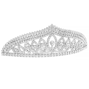 Ženska spona za kosu od legure s rhinestones – oblik kruna, rhinestones kristali, elektroplatiranje