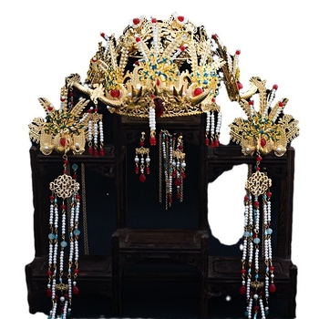 Vjenčana kruna za kosu, legura, nacionalni stil, ručna izrada, citrin kristali, porijeklo Jinhua