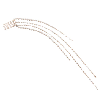 Nuotakos galvos aksesuaras su perlų sruogomis, rankų darbo, baltas kristalas, natūralus moters stilius