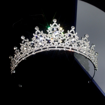 Vjenčana kruna za kosu Aina Mace — legura, K9 čistoća, bijeli kristal, elektroplatiranje