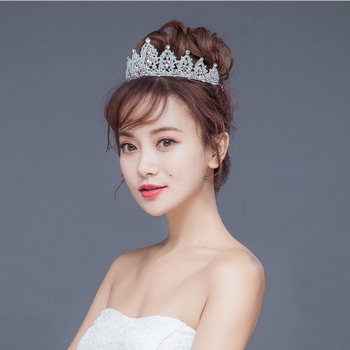 Vjenčana kruna za kosu Aina Mace — legura, K9 čistoća, bijeli kristal, elektroplatiranje