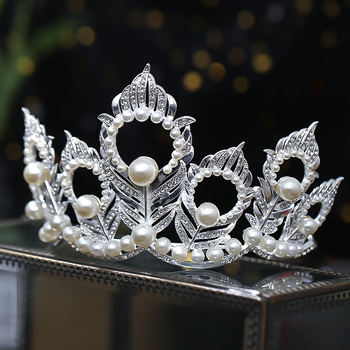 Tiara od legure s rhinestones, ženski dodatak za glavu, Barok retro stil, elektroplatinska završna obrada