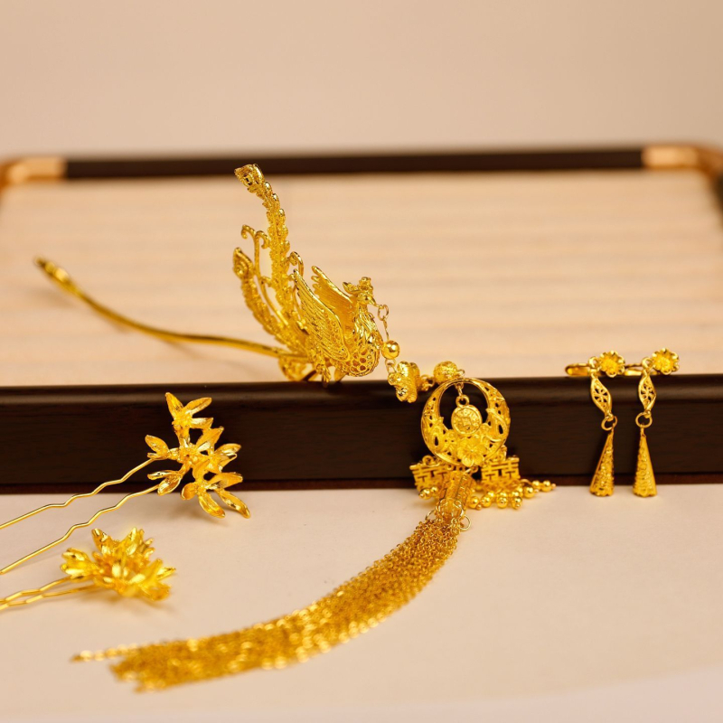 Dodatak za kosu u obliku krune – vintage stil, legura, elektroplating, bijeli kristali