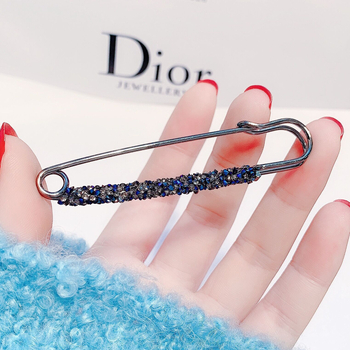 Retro broš s kristalima, U-oblik dizajn, unisex, pozlaćeni umjetni dragulji mozaika