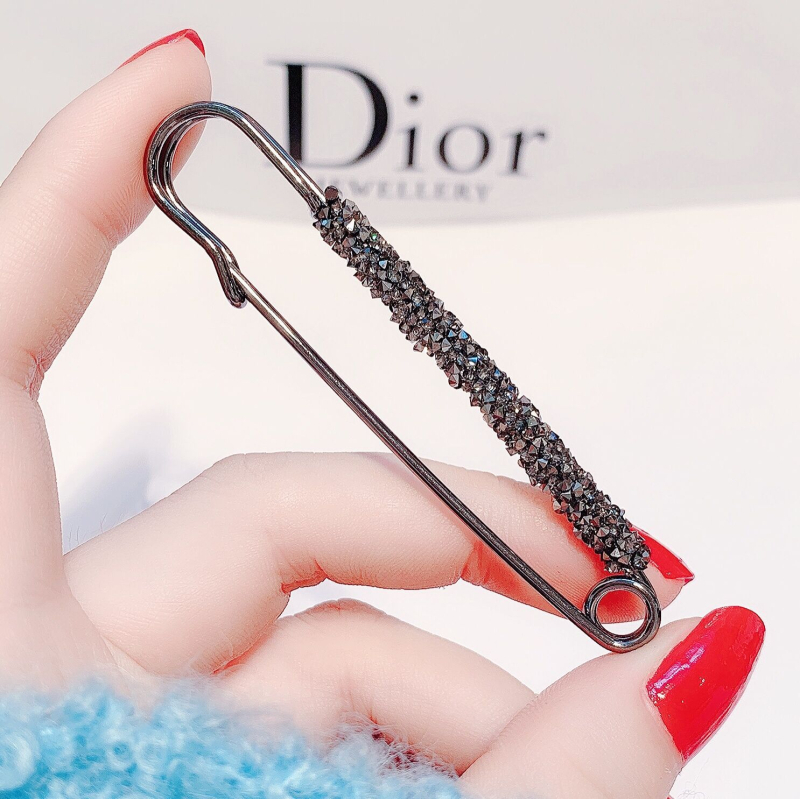 Retro broš s kristalima, U-oblik dizajn, unisex, pozlaćeni umjetni dragulji mozaika