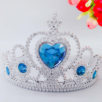 Set za dječju glavu: kruna, čarobni štapić i pletenice — crtani princ, akrilni kristali, elektroplatinirana kruna