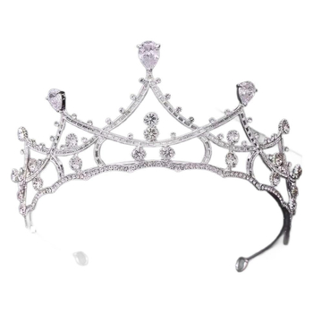 YINZUO Kovinska Krona s kristalima – KC zlatni premaz, elektroplating s točkastim bušenjem, ženski vjenčani dodatak za glavu